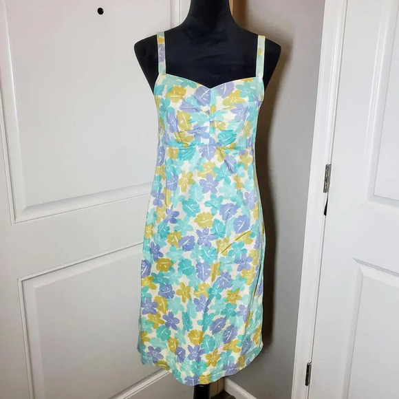 Eddie Bauer Dresses & Skirts - Eddie Bauer Blue Green and Cream Floral Vintage Sundress Size 4